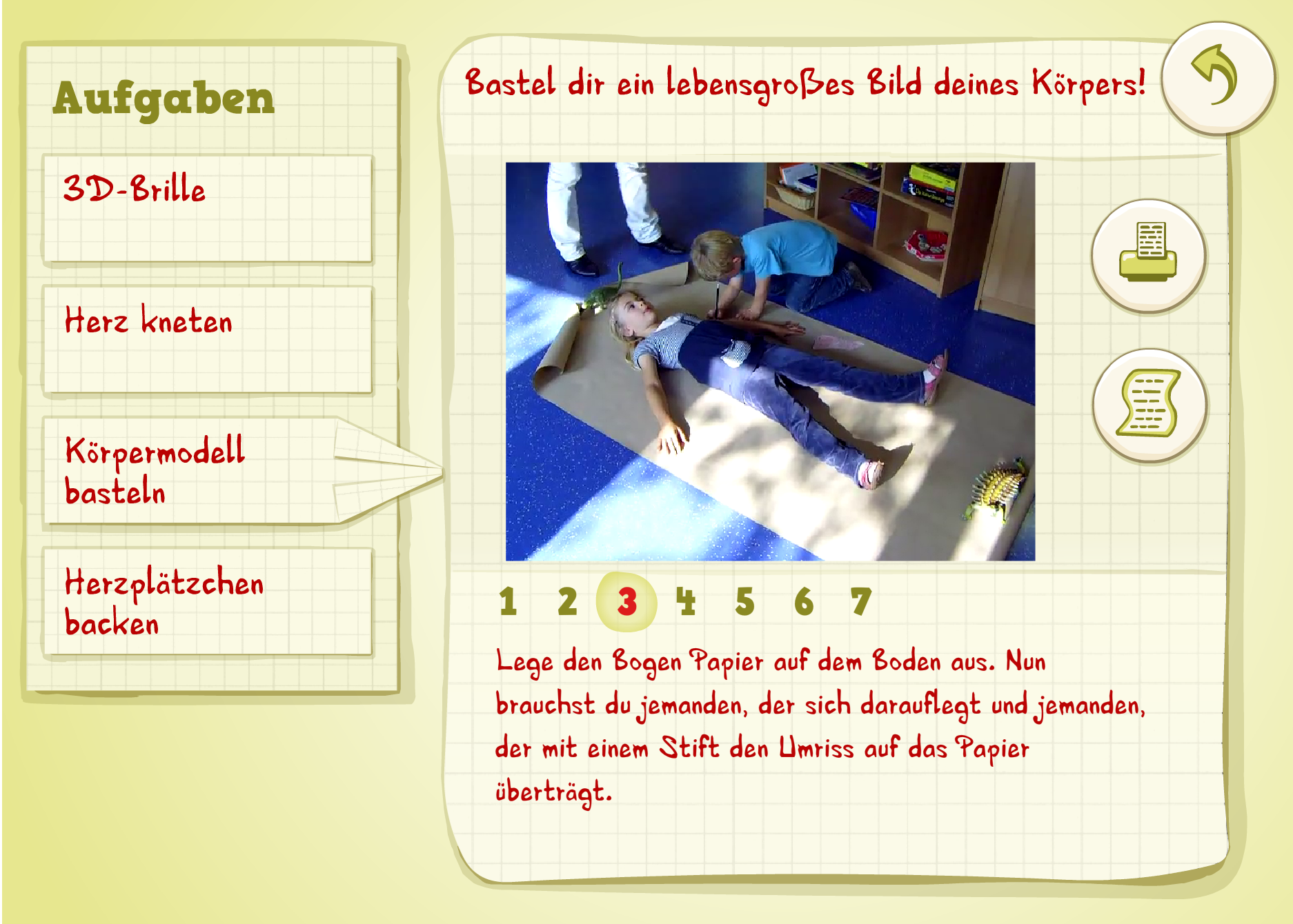 Screenshot der Lernsoftware Unser Herz
